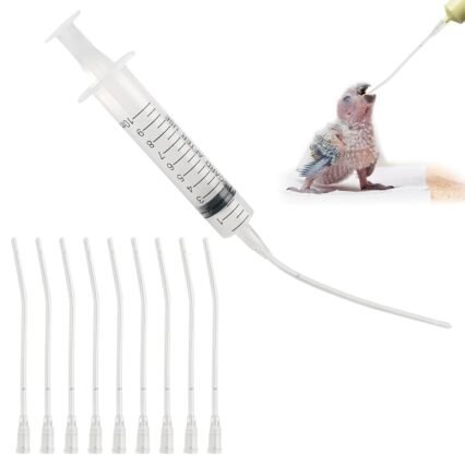 10 Stück Jungvögel Füttern Schlauch, Enthält eine 10-ml-Spritze, Tauben Zubehör, Feeder Futter, Handfütterungswerkzeug für Baby Vögel und Papageien, Milch, Wasser, Medikamente,...