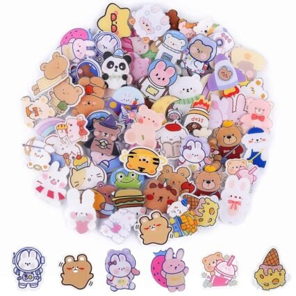 65 Stück Acrylic Brooch Pins, Kalolary Brosche Pins Set Niedliche Ästhetische Abzeichen Kawaii-Rucksacknadeln Schaf Kaninchen Hund Bär Mädchen Cartoon Brosche für Rucksäcke...