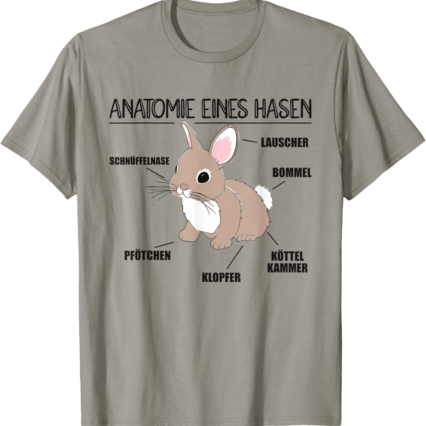 Anatomie eines Hasen lustige Kaninchen Erklärung T-Shirt