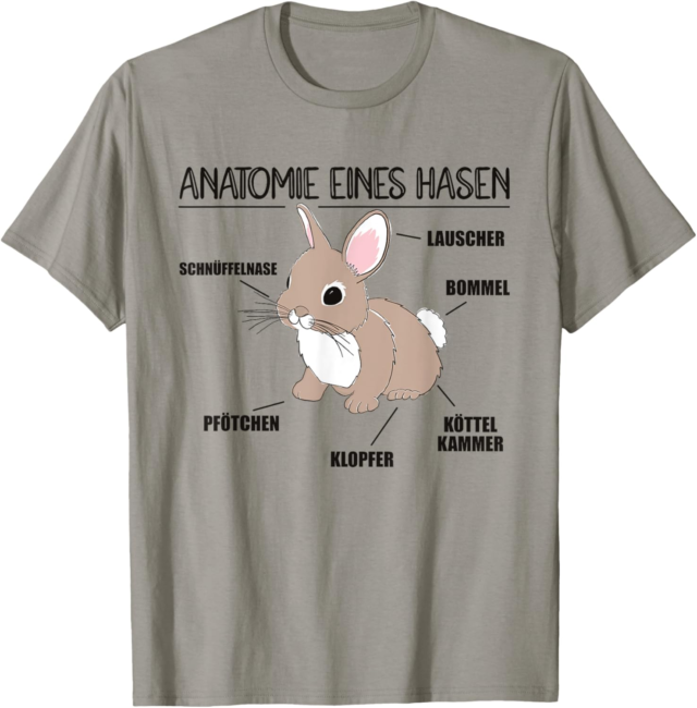 Anatomie eines Hasen lustige Kaninchen Erklärung T-Shirt