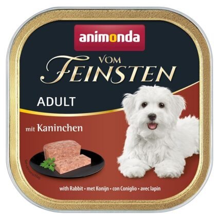 animonda Vom Feinsten Adult Hundefutter, Nassfutter für ausgewachsene Hunde, mit Kaninchen, 22 x 150 g