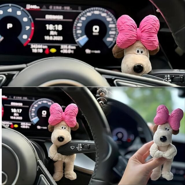 Asablve Kreative Auto Dekoration Hund, Nette Hund Zubehör für Auto Innendekoration für Windschutzscheibe Wischer Ganghebel Wischer Shift Grip Ornament