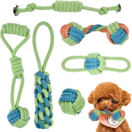 BUYGOO Hundespielzeug Set, 6 Stück Hundespielzeug Kleine Hunde, Hunde Spielzeug, Hundespielzeug Seil, Hundekauspielzeug, Hundespielzeug Große Hunde Unzerstörbar, Welpen...