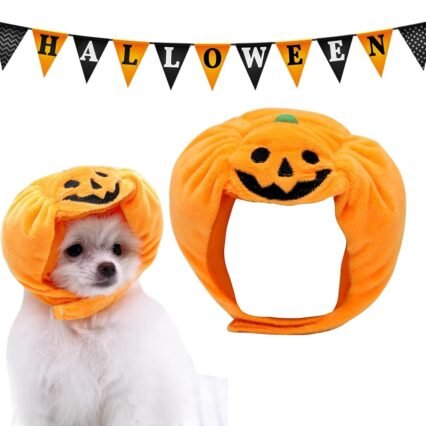 Canzoon Haustier Halloween Kostüm Hunde Katzen Kleidung Halloween Kürbishut Halloween Haustierhut Halloween Kopfbedeckung für Katzen, kleine Hunde oder Welpen, für Halloween,...