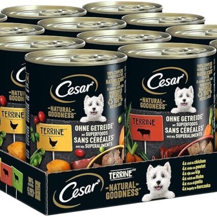 Cesar Natural Goodness in Loaf 12 x 400 g Cans, Adult Premium Wet Dog Food, Mixed Selection,non applicable