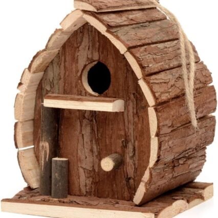 CKB LTD Nistkästen für Vögel Haus Holz Vogelhaus zum Aufhängen Hänge für Wildvögel rustikal natürlich wetterfest ideal für Jede Gartengröße im Freien Baum oder Balkon