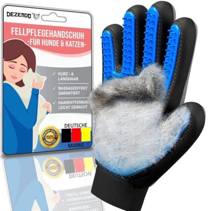 DEZENDO® Premium Fellpflegehandschuh für Hund & Katze | Hundehaare & Katzenhaare entfernen inkl. Massageeffekt | Fellpflege mit dem Katzen Handschuh & Hunde Handschuh |...