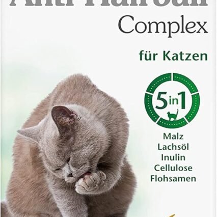 Doppelherz Anti-Hairball Complex für Katzen – Mit wertvollen Faserstoffen und Ölen zur Unterstützung der Verdauung bei Haarballen – 25 cremige Licks