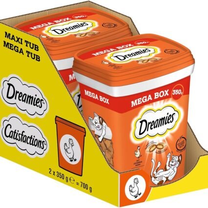 Dreamies Katzensnacks mit Huhngeschmack, 2x350g – Außen knusprige & innen cremige Katzenleckerlis