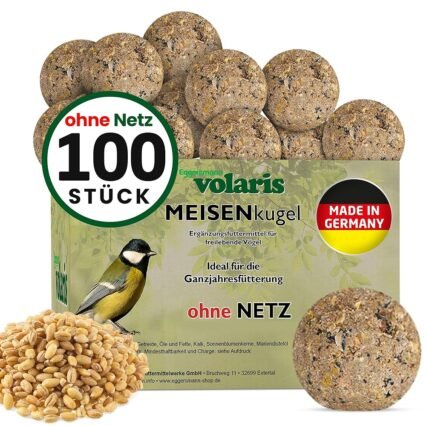 Eggersmann volaris 100 Stück Meisenknödel MEISENkugel ohne Netz 9 kg | Körnerkugel für Wildvögel | Nährstoffreiches Ganzahresfutter für alle Vogelarten