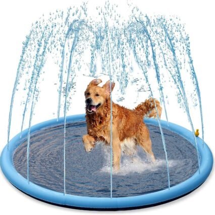 Erfrischendes Splash Sprinkler für Hunde - 150cm Hundepool fur Große Wasserspielzeug - Hund Wasserspielmatte Pool Fontäne Splash Pad