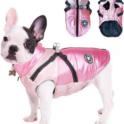 Hundemantel Winter, RosyFate Hund Warm Kleidung, Welpen Jacke, Weste Hund, Hunde Mantel Regendicht Winddicht, Hundemantel für Kleine und Mittlere Hunde (Rosa M)