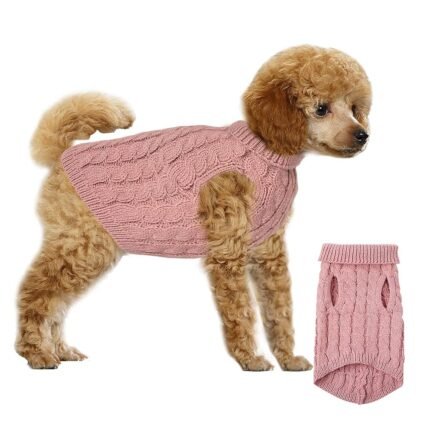 Hundepullover Haustier Pullove, Winter Warmer Hund Katzenpullover, Kleine Hunde Rollkragen Strickpullover, Strickpullover Oberbekleidung für Kleine Mittelgroße Hunde und...