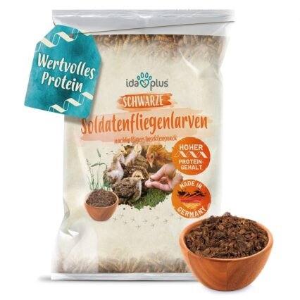 Ida Plus Soldatenfliegenlarven getrocknet - 800 g - Protein & Kalzium reich - hochwertiges Hühner Futter, auch für Wachtel, Koi Futter, Fischfutter oder Insekten Vogelfutter -...