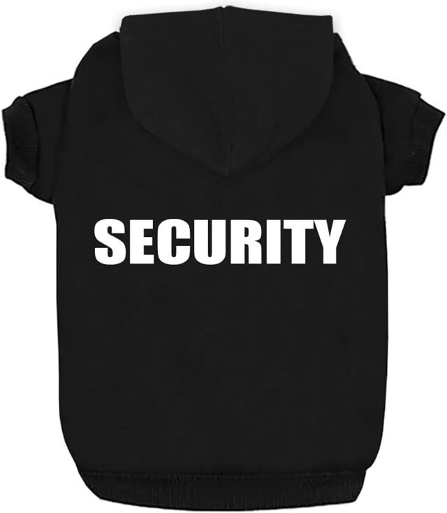 Izefia Hunde Kapuzenpulli Security Rdc Pet Bekleidung Hunde Shirt Wärmer Pullover Baumwoll Jackett Mantel Kleiner Hund Mittlerer Hund (Schwarz,M)