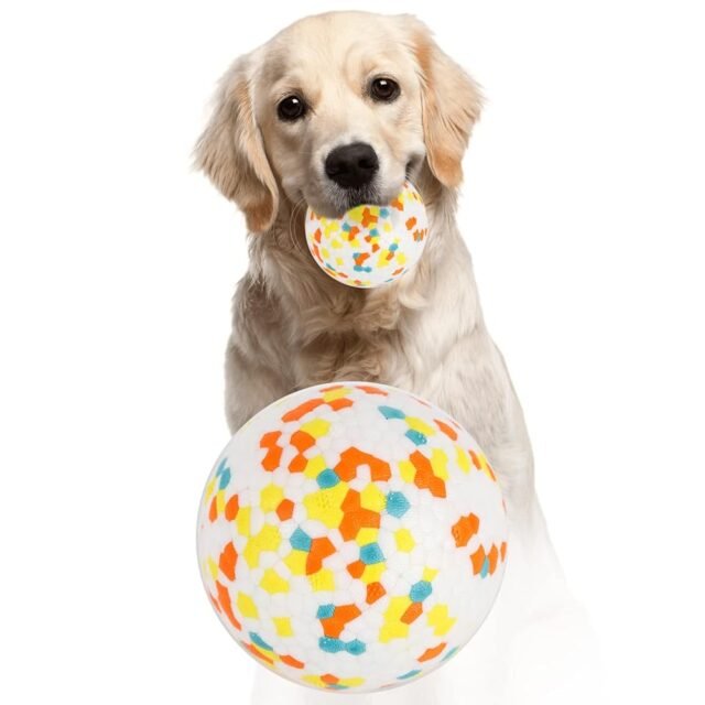 Jodsen Hundeball Hundespielzeug Ball,Unzerstörbar Gummi Hohe Dehnbar Hundebälle,Langlebiger Solider Interaktives Ball,Widerstandsfähige Zähne Training Wasserspielzeug,für kleine...