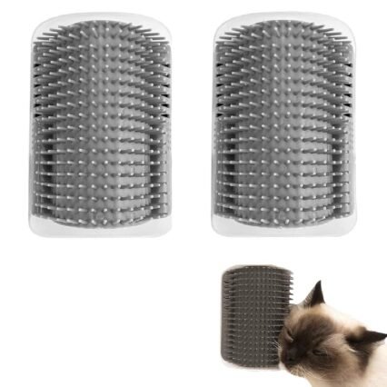 Katzen Bürste Kamm,Massage Ecke Katze Bürste,Katzenbürste Wand Ecke,Katze Self Groomer,2pcs Katzen Ecke Fellpflege Bürste,Self Groomer Katze für Langhaar Kurzhaar Katze Massage...