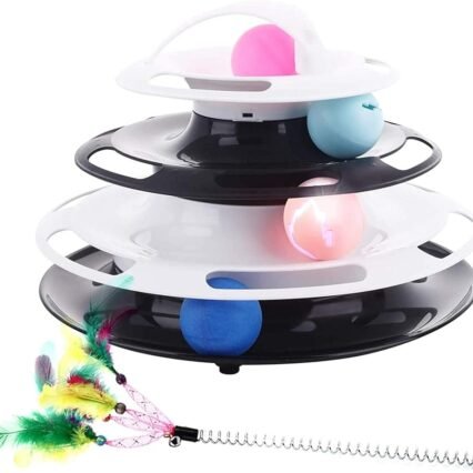 Katzenspielzeug Selbstbeschäftigung, Katzen Spielzeug Intelligenz mit Glühende Ball und Katzenminze Ball, Cat Toys mit Feder Stock, Katzen Spielsachen Kitten Spielzeug Abnehmbar...