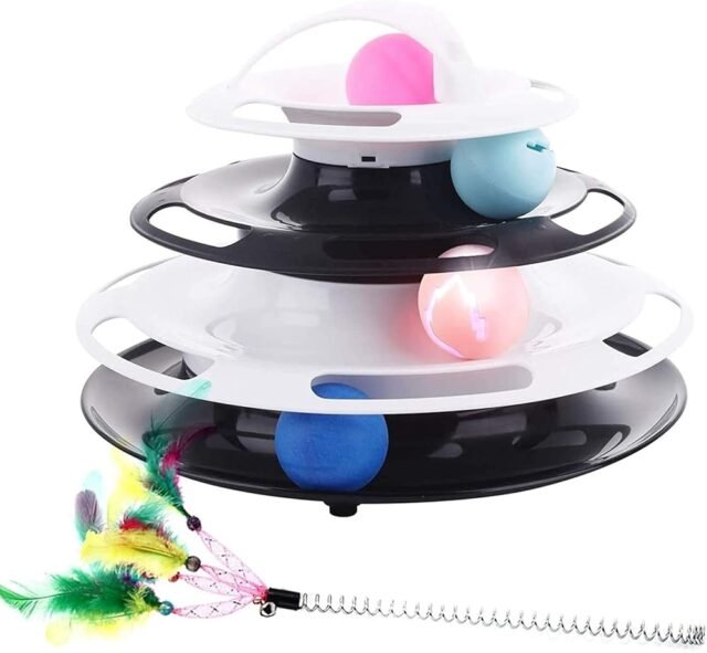 Katzenspielzeug Selbstbeschäftigung, Katzen Spielzeug Intelligenz mit Glühende Ball und Katzenminze Ball, Cat Toys mit Feder Stock, Katzen Spielsachen Kitten Spielzeug Abnehmbar...