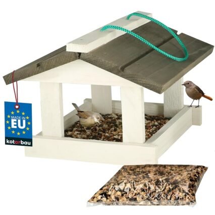 KOTARBAU® Vogelhaus zum Aufhängen Vogelfutterspender Futterhaus für Vögel Vogelhäuschen Futterstationen für Wildvögel Vogelhaus Balkon Vogel Futterhaus, Vogelfutterhaus aus Holz...