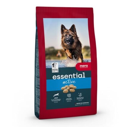 MERA essential Active, Hundefutter trocken für aktive Hunde, Trockenfutter mit Geflügel, gesundes Futter für sportliche Hunde, mit Omega-3 und Omega-6 für Haut und Fell (12,5 kg)