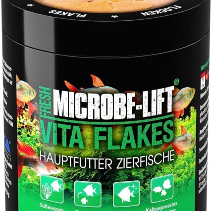 MICROBE-LIFT Vita Flakes - 250 ml - Hochwertiges Flockenfutter als Alleinfutter, fördert Gesundheit und Vitalität von Fischen in Süßwasseraquarien.