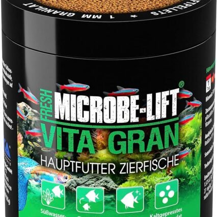 MICROBE-LIFT Vita Gran - 250 ml - Nährstoffreiches Granulatfutter für lebendige Farben und gesundes Wachstum bei Fischen in Süßwasseraquarien, kaltgepresst.