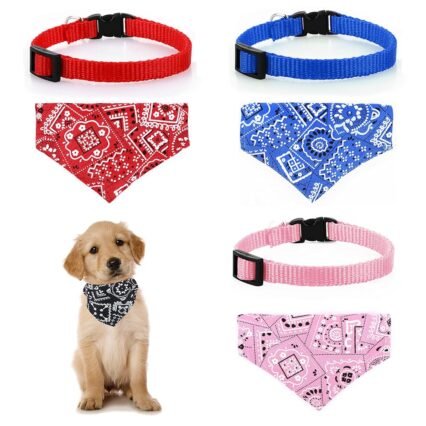 Molain 4 Stück Katzenhalsbänder mit abnehmbarem Bohemia Fliege Bandana Halsbänder für Haustiere Hundebandana Katzen Bandana Verstellbares Bandana für Katzen Hunde Welpen (4...