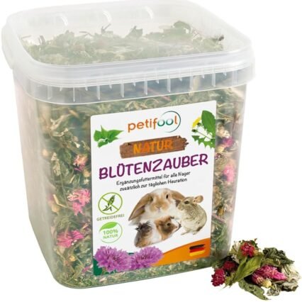 petifool Blütenzauber 360g - Ergänzungsfutter für Nager - natürliches Nagerfutter für Kaninchen, Meerschweinchen, Hamster, Chinchilla & mehr - ohne künstliche Zusätze - 100%...