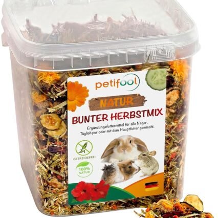 petifool Nager-Ergänzungsfutter "Bunter Herbstmix", natürliches und gesundes Kaninchenfutter, 1er Pack (1 x 650 g)