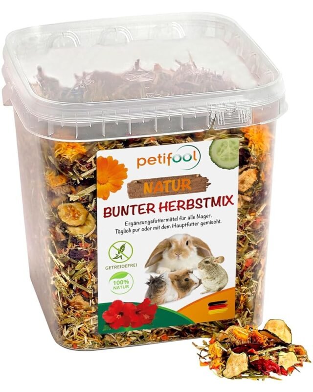 petifool Nager-Ergänzungsfutter "Bunter Herbstmix", natürliches und gesundes Kaninchenfutter, 1er Pack (1 x 650 g)