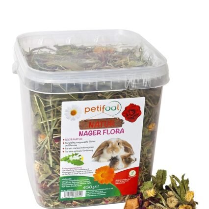 petifool Nager Flora 430g - Alleinfutter für Nager - natürliches Nagerfutter für Kaninchen und Meerschweinchen - ohne künstliche Zusätze - 100% Natur - artgerechtes Futter -...