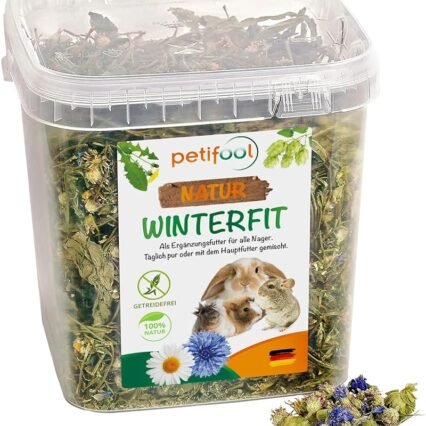 petifool Winterfit 430g - Ergänzungsfutter für Nager - natürliches Nagerfutter für Kaninchen, Meerschweinchen, Hamster, Chinchilla & mehr - ohne künstliche Zusätze - 100% Natur...