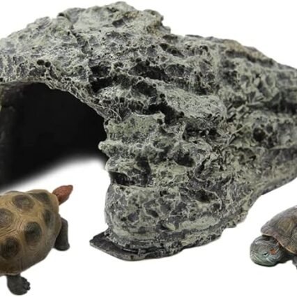 Schildkrötenhöhle, FischversteckhöHle, Aquarien, Harzplattform, Hohe Simulation, Kriechende SchildkröTe, Reptilienhaut, Haus, Lebensraum,Unterschlupf,Dekoration,Ornament FüR...