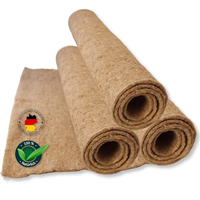 Tamay Nagermatten aus 100% Hanf, 100 x 50cm I Premium Nagerteppich als staubfreie Käfig Bodenbeckung für Kaninchen, Meerscheinchen, Kleintiere – Natürliche Hanfmatte für...