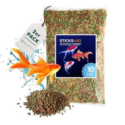 Teich Sticks Mix bunt 20 Liter (2X 10 L) Beutel, Premium Alleinfuttermittel, Fischfutter, Koifutter, Goldfischfutter, Teichfutter, Teichfischfutter mit Vitaminen Tricolore,...