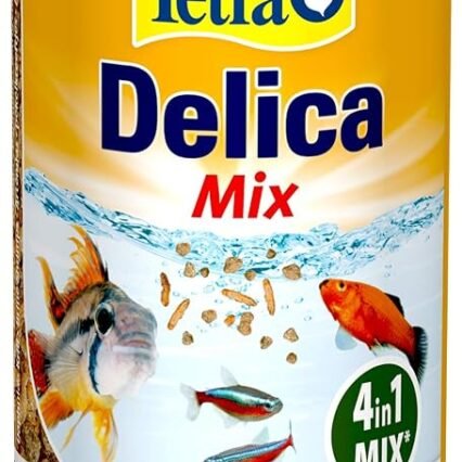 Tetra Delica Mix Naturfutter - Mischung mit 4 verschiedenen Futtertiere (Wasserflöhe, Artemia, Krill, Gammarus), natürliche Snacks für Zierfische, 250 ml Dose