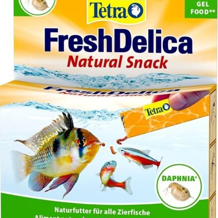 Tetra FreshDelica Daphnia - natürlicher Snack mit Wasserflöhen für Zierfische, Leckerbissen in Gelee, 16 x 3 g Beutel