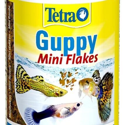 Tetra Guppy Mini Flakes Fischfutter - ausgewogenes, nährstoffreiches Flockenfutter für Guppies, 100 ml Dose