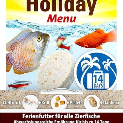 Tetra Holiday Menu - Ferienfutter für Zierfische, Gelfutterblock mit Krill, Pellets und Daphnia, abwechslungsreiche Ernährung für bis zu 14 Tage, 30g