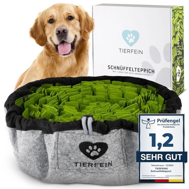 Tierfein® - Schnüffelteppich für Hunde - Premium Qualität - Extrem Robustes und widerstandsfähiges Intelligenzspielzeug für Hunde - größenverstellbar und waschbar - Für alle...