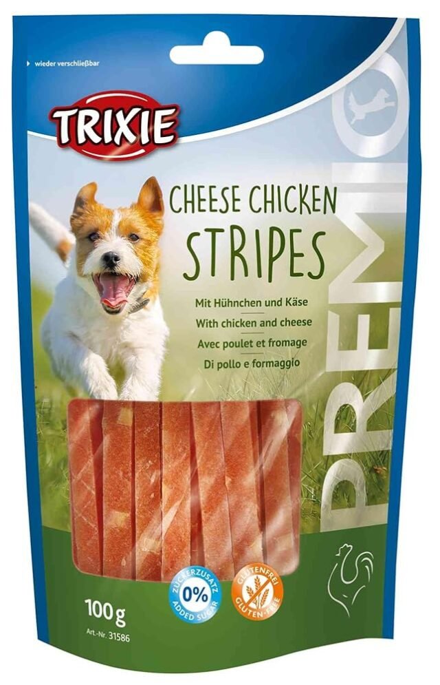 TRIXIE glutenfreie Käse-Huhn-Streifen "PREMIO Cheese Chicken Stripes, 100 g" - 31586