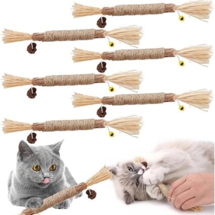 TUIBEIDAMAI Matatabi Katzensticks,Katzensticks Zur Zahnreinigung,Kausticks Set,Katzenminze Spielzeug,Katzenminze Sticks Zum Schleifen von Zähnen,Für ​Katze Zu Spielen, Beißen,...