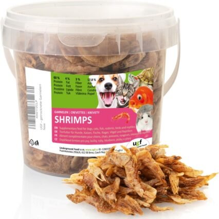 UGF - Getrocknete Garnelen 500 ml ≈ 75g Eimer, Shrimp Insekten, Vogelfutter Wildvögel Ganzjährig, Hunde Leckerlis, Schildkröten Futter, Nagetierefutter, Eidechsenfutter,...