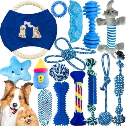 VIPNAJI Hundespielzeug Set,Hundeseile,Hunde Spielzeug, interaktives Pet Rope Spielzeug, Hergestellt aus Natürlicher Baumwolle ungiftig und geruchlos, geeignet für...