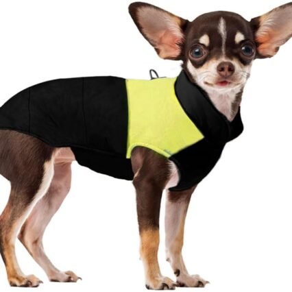 Voarge Winter Warm Pet Hund Kleidung, wasserdichte Hundemanteljacke, Haustier Kleidung Winterjacke Hunde Mantel für Kleine Mittlere Große Hunde (Gelb, S)