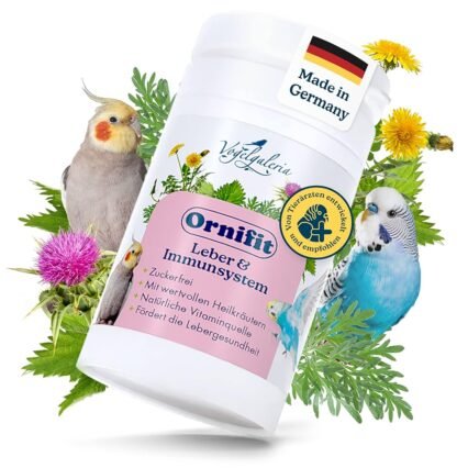 Vogelgaleria® Ornifit zuckerfreies Mineralfutter 50g zur Stärkung von Leber und Immunsystem mit wichtigen Vitaminen & Wildkräutern für Vögel wie Wellensittich, Nymphensittich