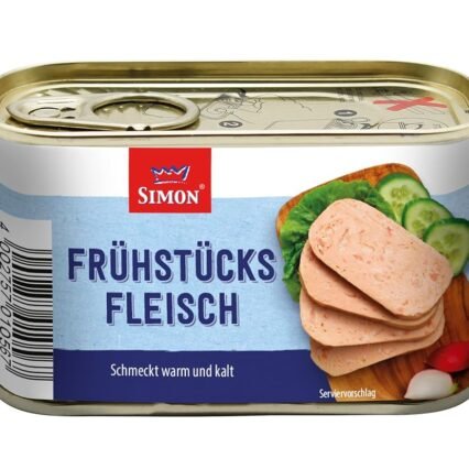 Werner Simon Frühstücksfleisch 200g l leckeres Schweinefleisch in der praktischen recycelbaren Konserve I köstliche Kombination aus Schweinefleisch mit frischen Kräutern -...