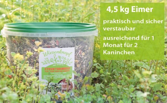 Wiesenknopf Kaninchenfutter 4,5kg Strukturfutter mit Kräuter