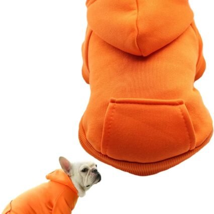 XiXiRan Hunde Hoodie Baumwolle, Hundemantel, Haustier Hund Warm, Mit Kapuze Hund Pullover Haustier Kleidung Hund Katze Kleidung, Hundekleidung Winter (XXL, Orange)